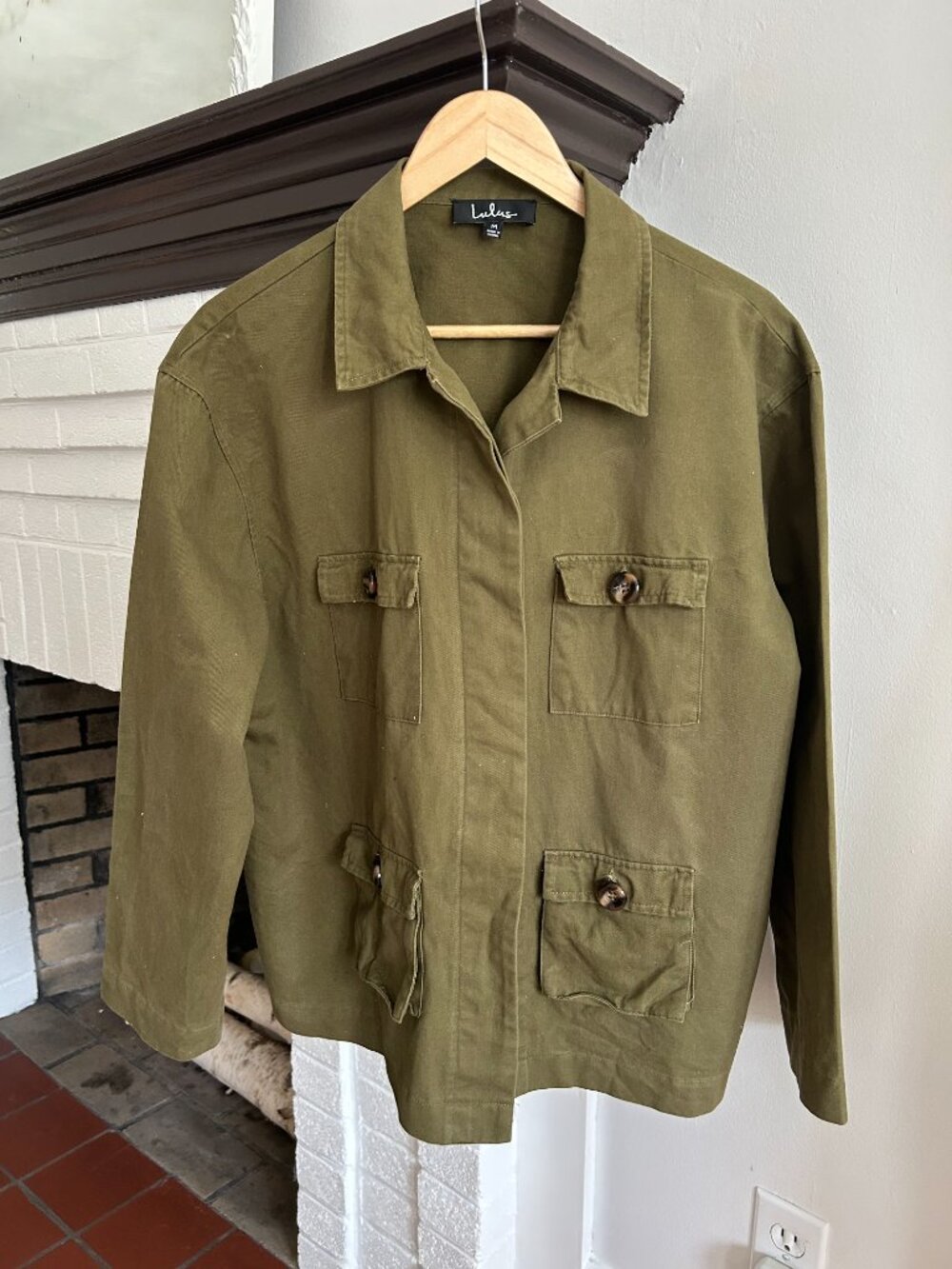 Lulus Boxy Fit Green Jacket Size M